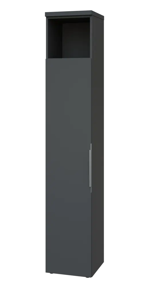 SIN 6 - 4DN kancelářská skříň, 1-dveřová/nika, levá, 2170x400x400, antracit